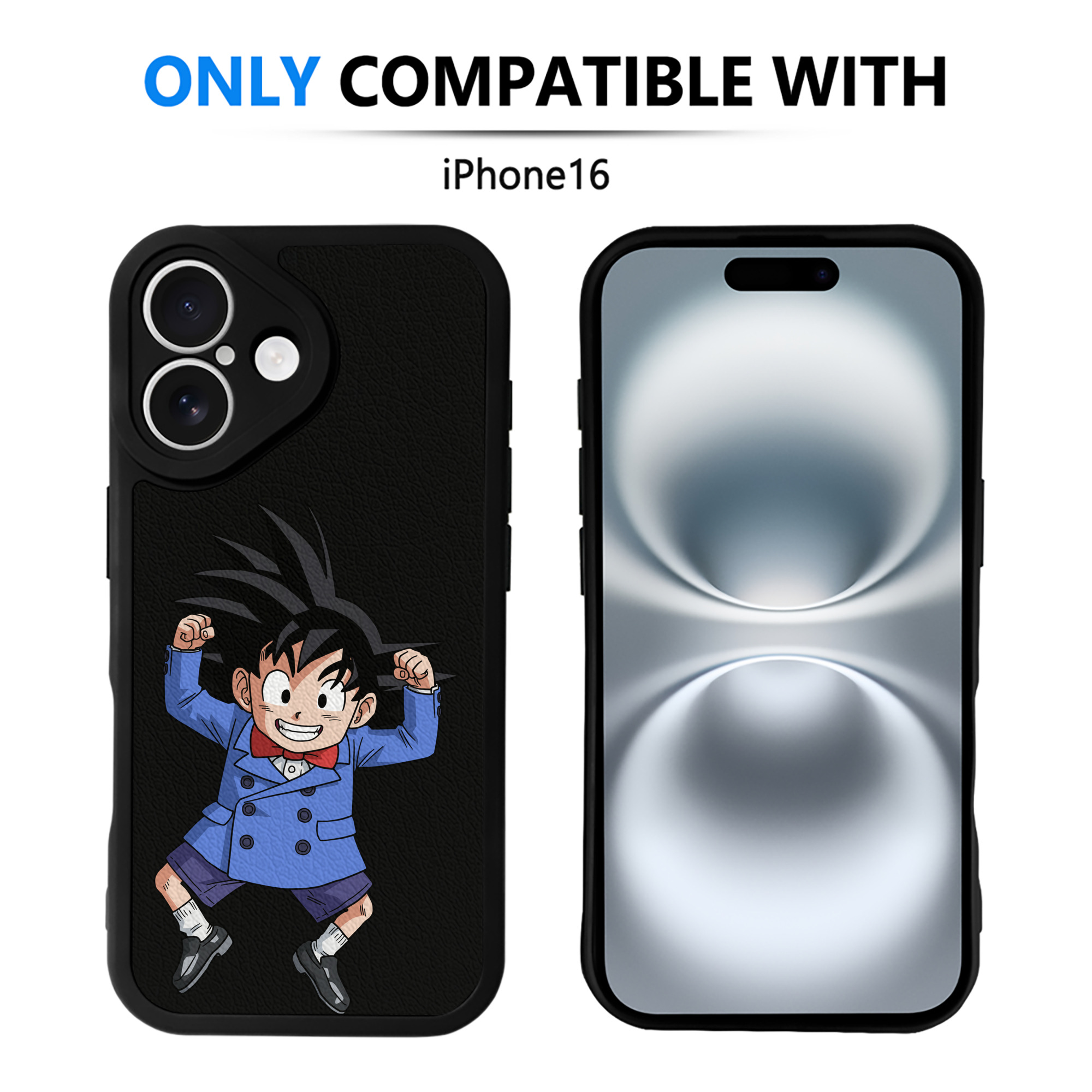 （画像用） ドラゴンボール 孫悟空（そん ごくう）Son Goku カカロット DRAGON BALL Kakarotto 【iPhone 16シリーズ対応】シリコンスマホケース（レザー調） 材質：シリコン